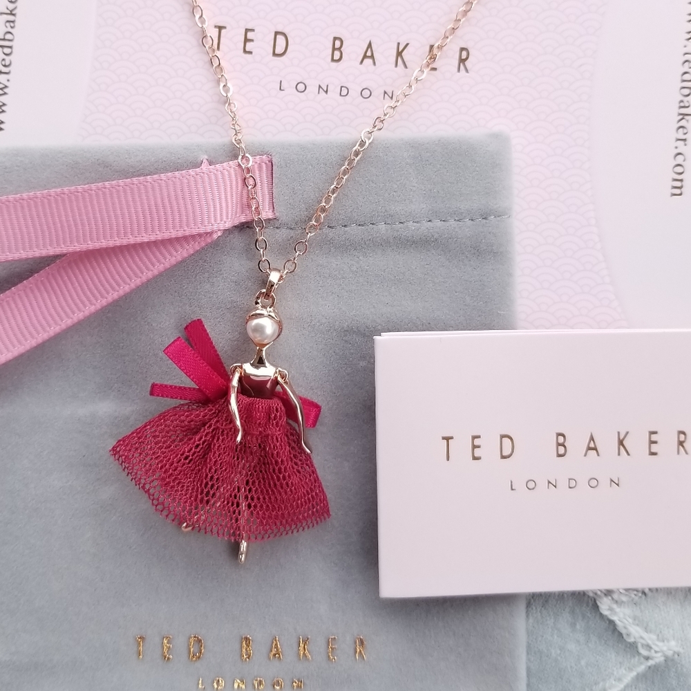 🍒NWT🍒 TED BAKER MINI BALLERINA PENDANT NECKLACE - Picture 2 of 6